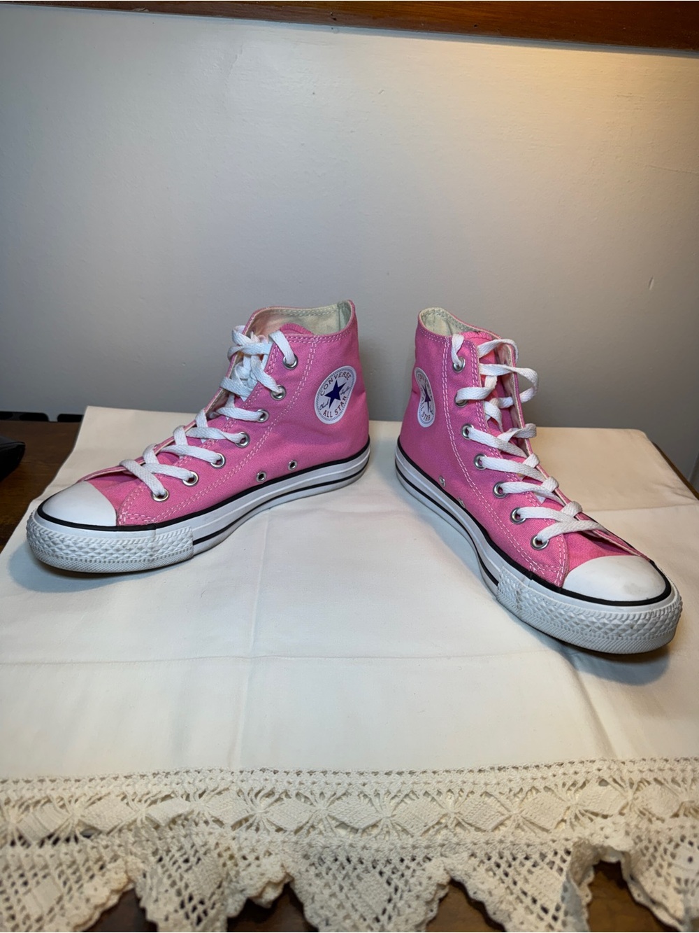 Converse Women’s Pink High-Top Sneakers - Picture 4 of 4